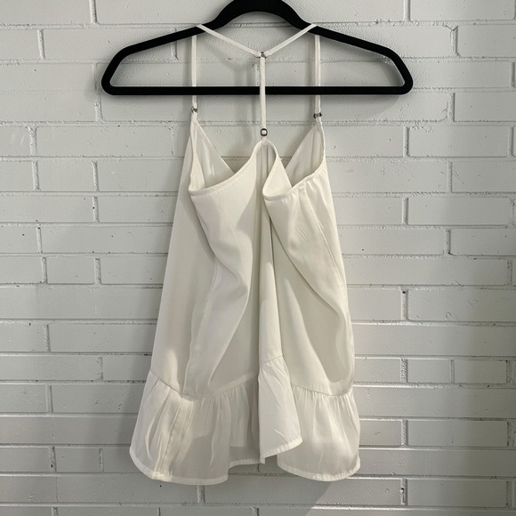 Abercrombie & Fitch Cream Ruffle Hem Cami Y2K Coquette Babydoll Tank S - Picture 2 of 7